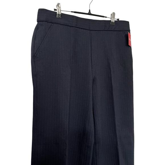 Spanx Womens Ponte Wide Leg High Rise Perfect Pants Size‎ XL Navy Gray Pinstripe - Picture 4 of 8